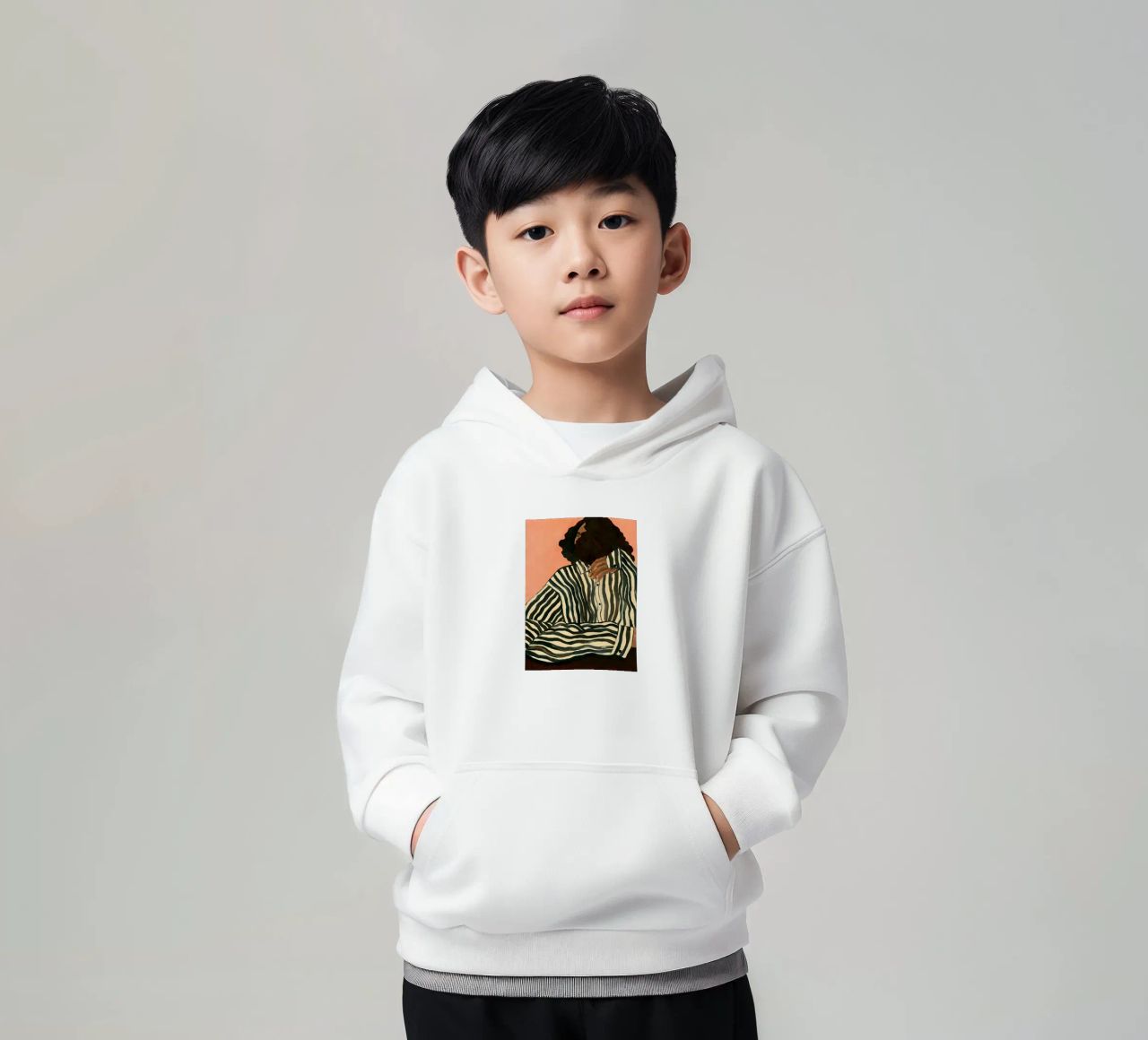 Hanna Peterson Gelassener Streifen Kinder Hoodie von Davidprint