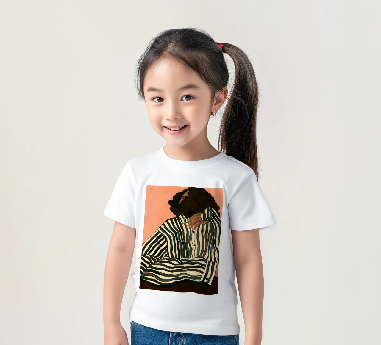 Hanna Peterson Gelassener Streifen Kinder T-Shirt von Davidprint