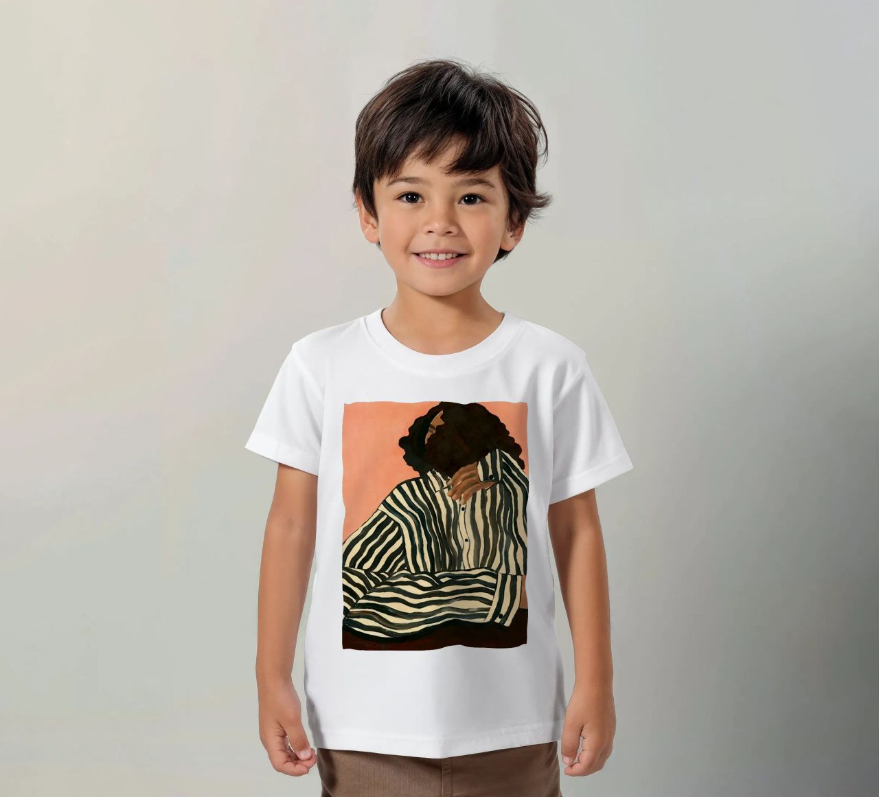 Hanna Peterson Gelassener Streifen Kinder T-Shirt von Davidprint
