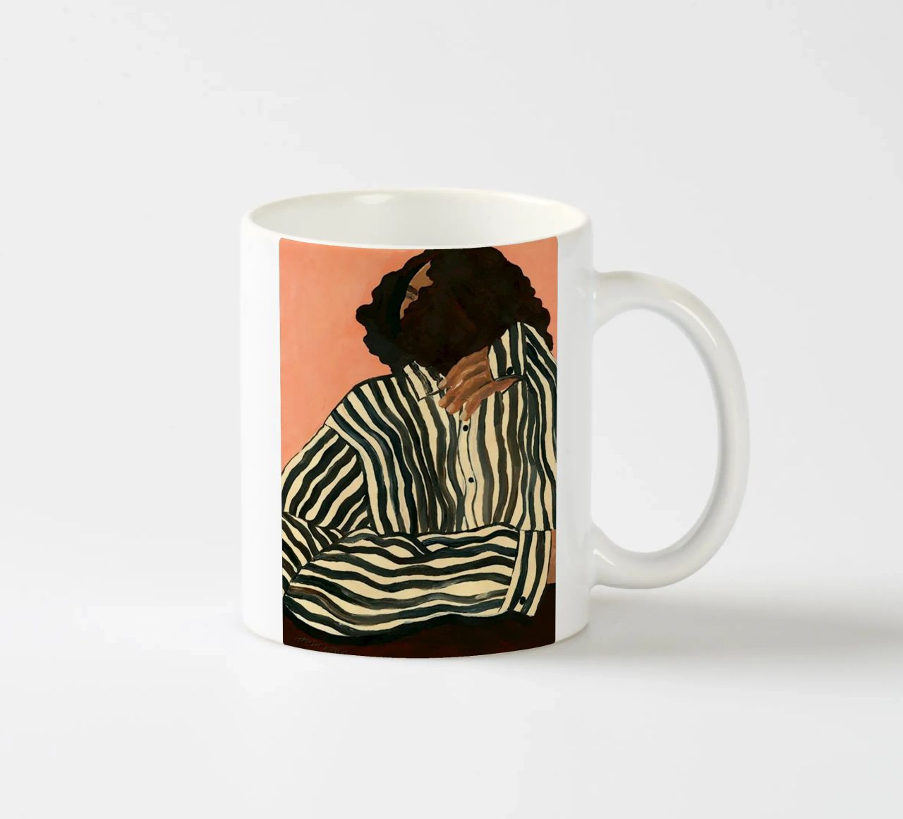 Hanna Peterson Gelassener Streifen Keramik Tasse von Davidprint