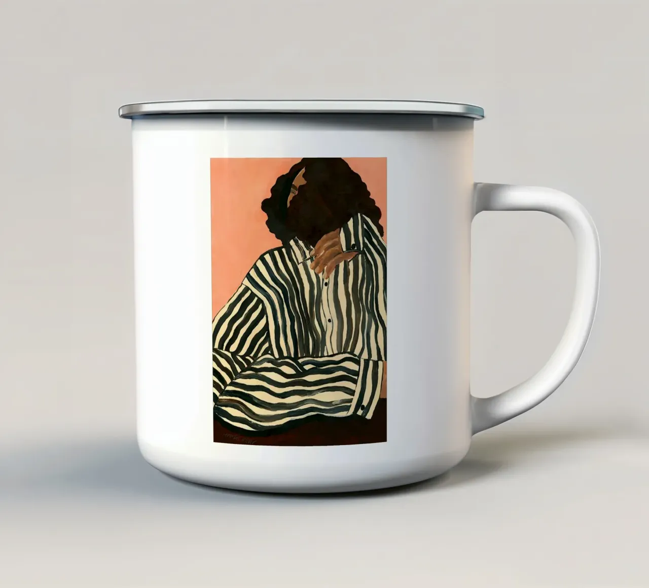 Hanna Peterson Strisce serene tazza in smalto da Davidprint