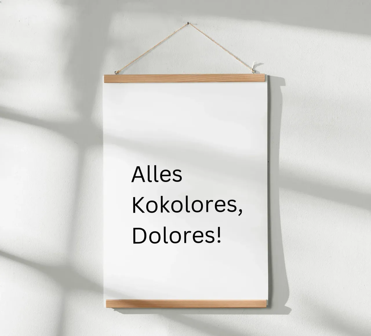 Alles kokolores - Spruch Ruhrgebiet - Typographie poster con telaio in legno da keinkonzept