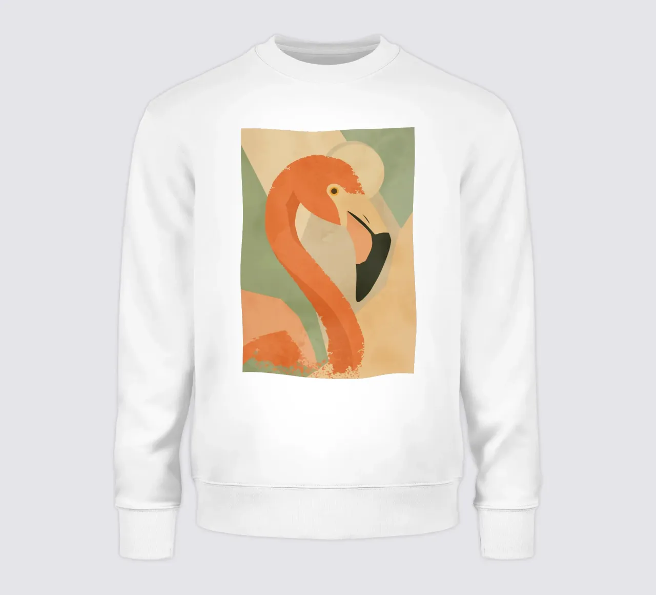 Flamingo im geometrisch-abstrakten Stil –Elegantes Tiermotiv Sweatshirt von namosh