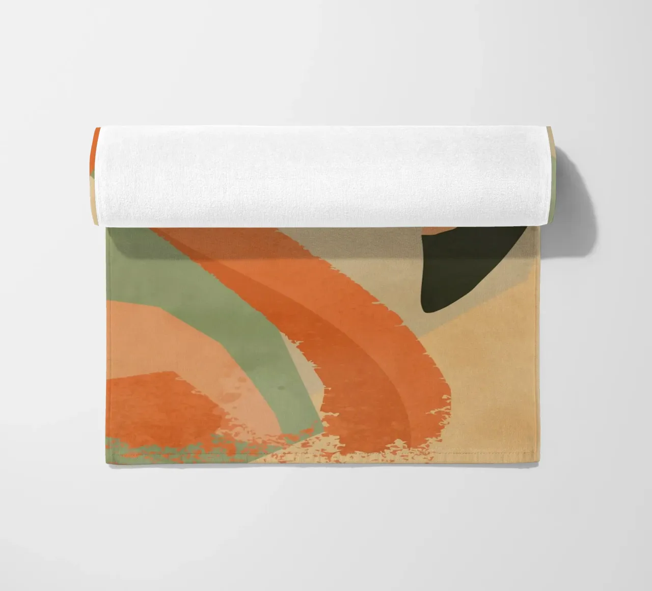 Flamingo in geometric-abstract style -Elegant animal motif beach towel by namosh