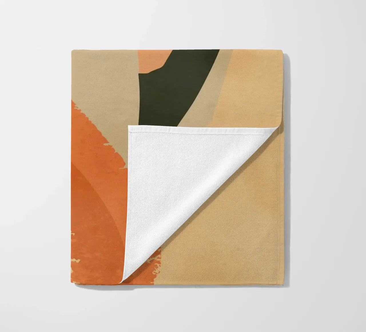 Flamingo in geometric-abstract style -Elegant animal motif beach towel by namosh