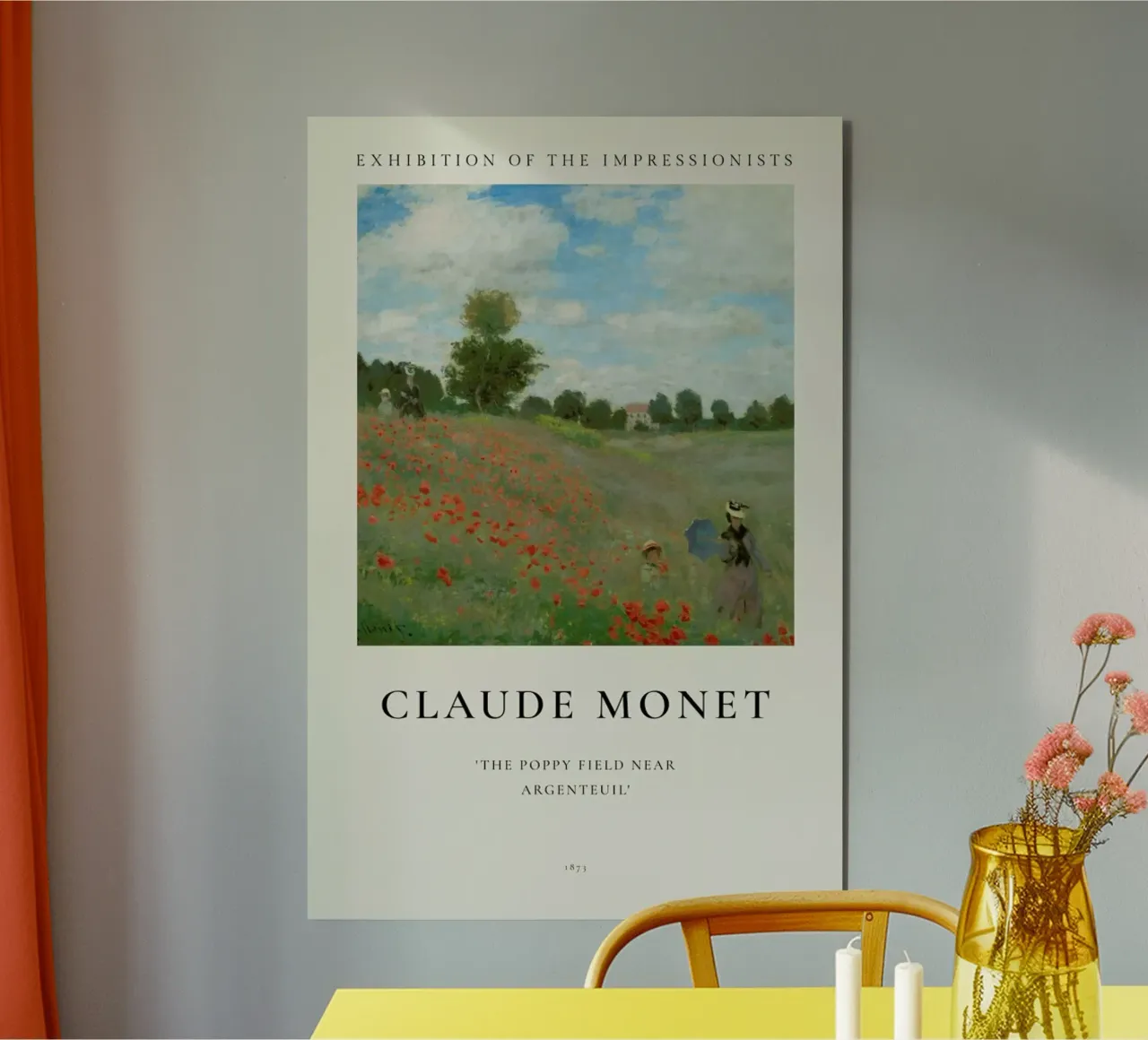 Monet - The Poppy Field near Argenteuil alluminio dibond da ARTOTHEK