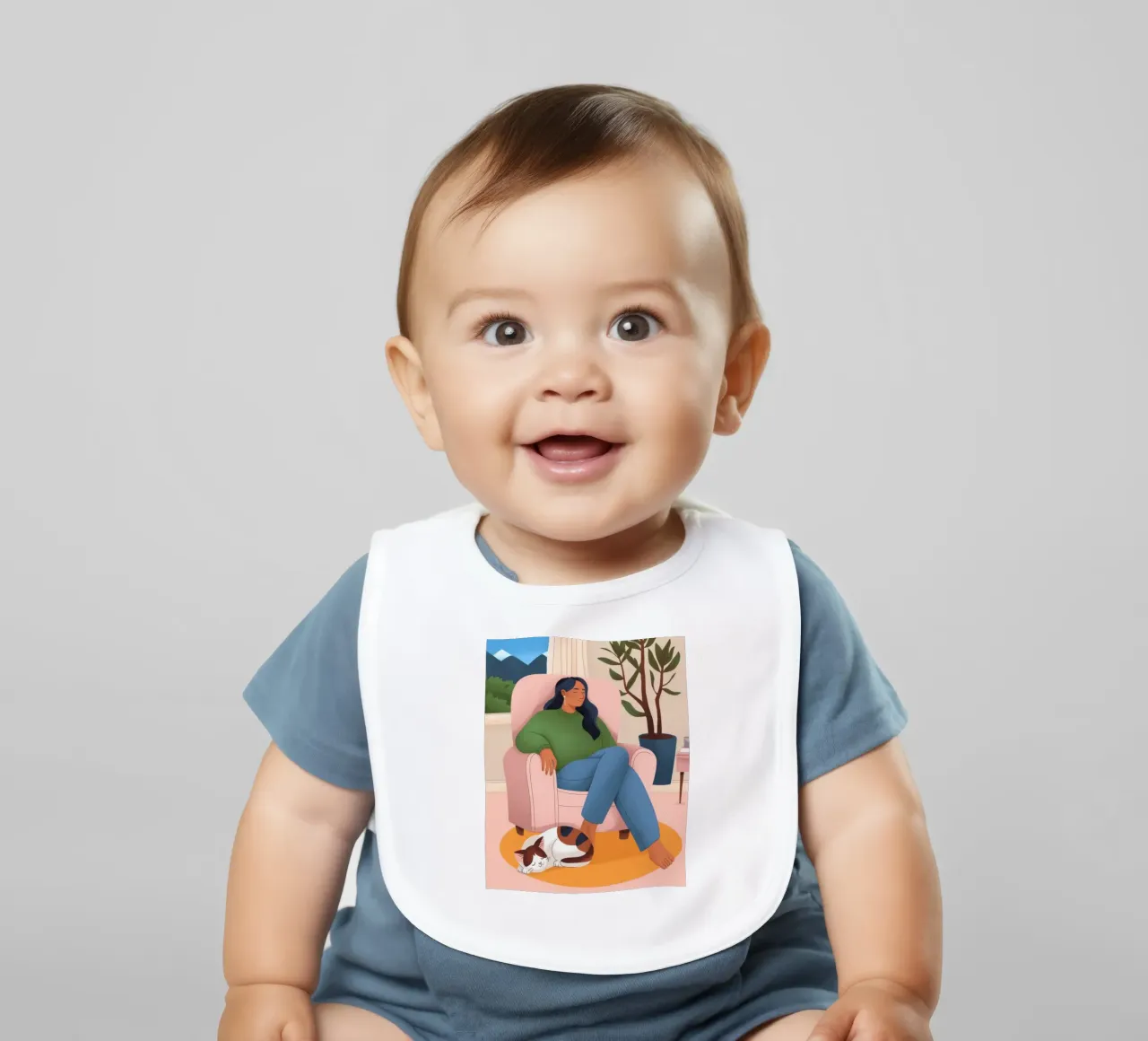 Relaxed Companionship Bliss baby bib by Fine Sanctuary