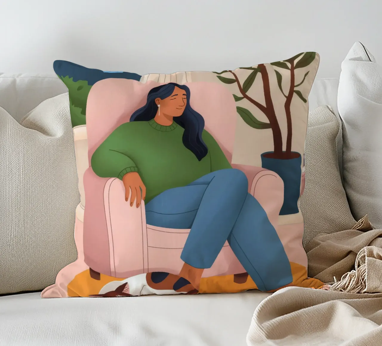 Relaxed Companionship Bliss decorative cushion by Fine Sanctuary