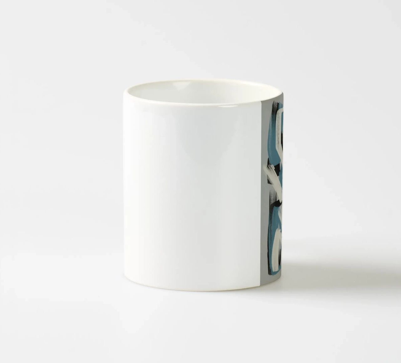 Astratto a pennello secco in grigio e blu Little Dean by Little De tazza in ceramica da Little Dean
