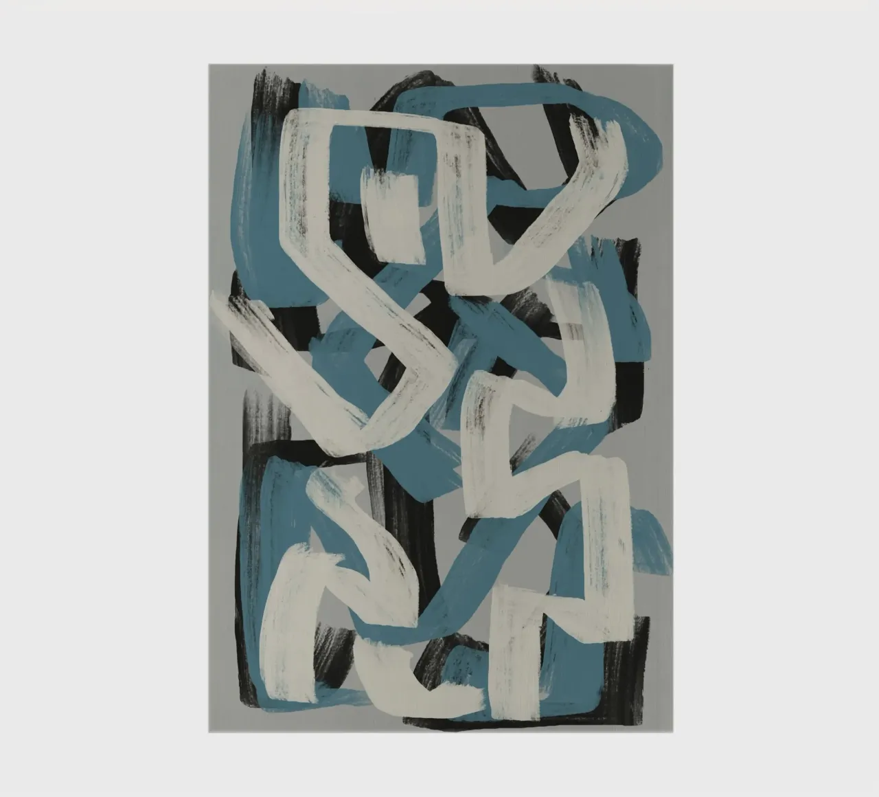 Dry brush abstract in grey and blue Little Dean by Little De notebook by Little Dean
