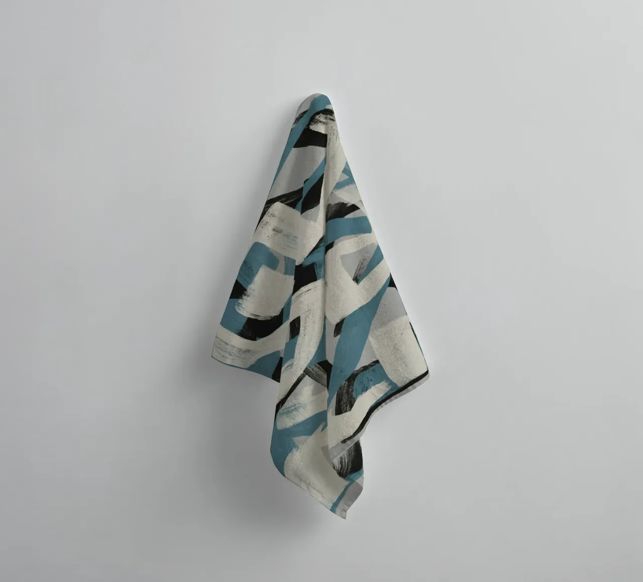 Astratto a pennello secco in grigio e blu Little Dean by Little De asciugamano da bagno da Little Dean