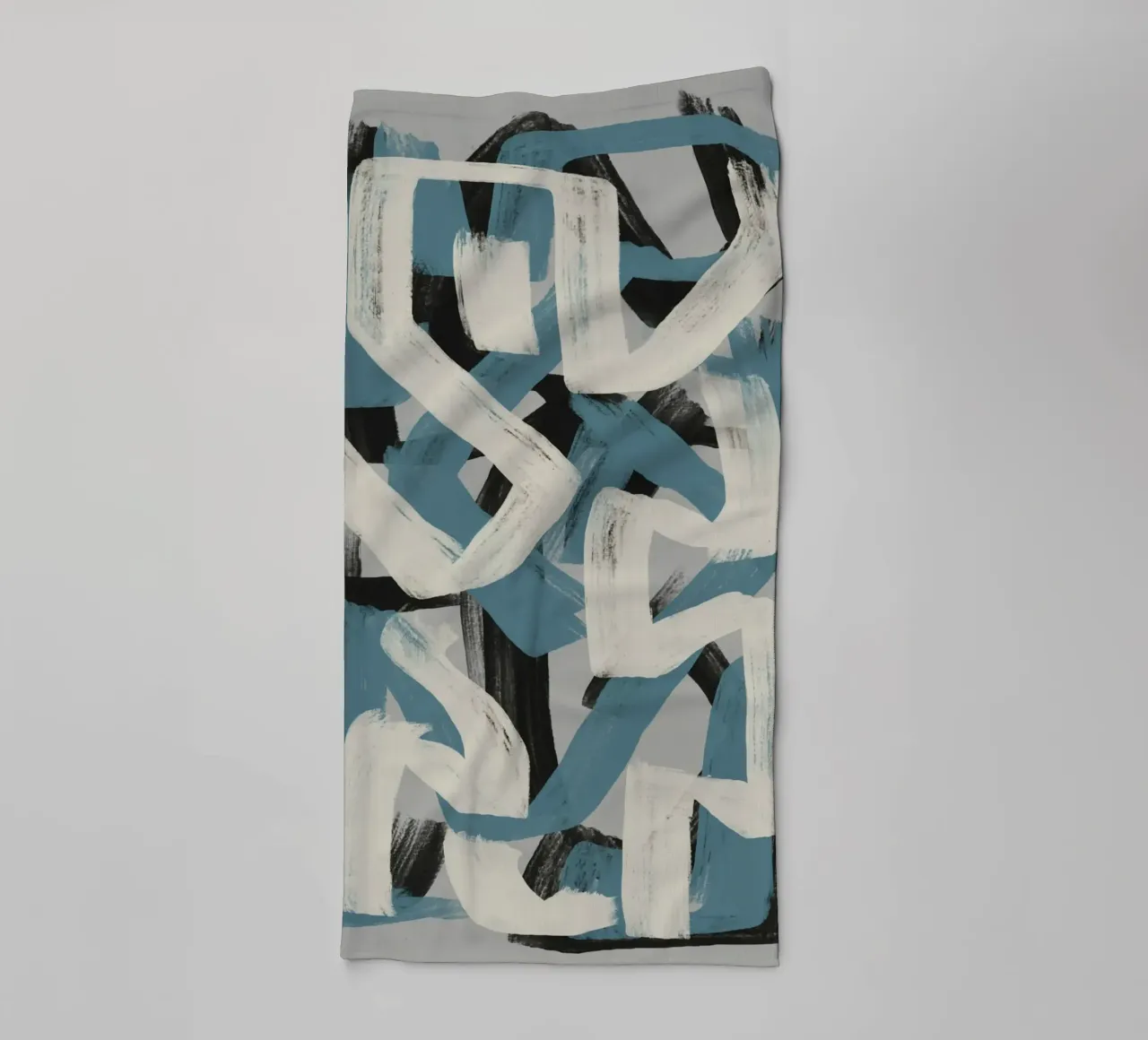 Astratto a pennello secco in grigio e blu Little Dean by Little De asciugamano da bagno da Little Dean