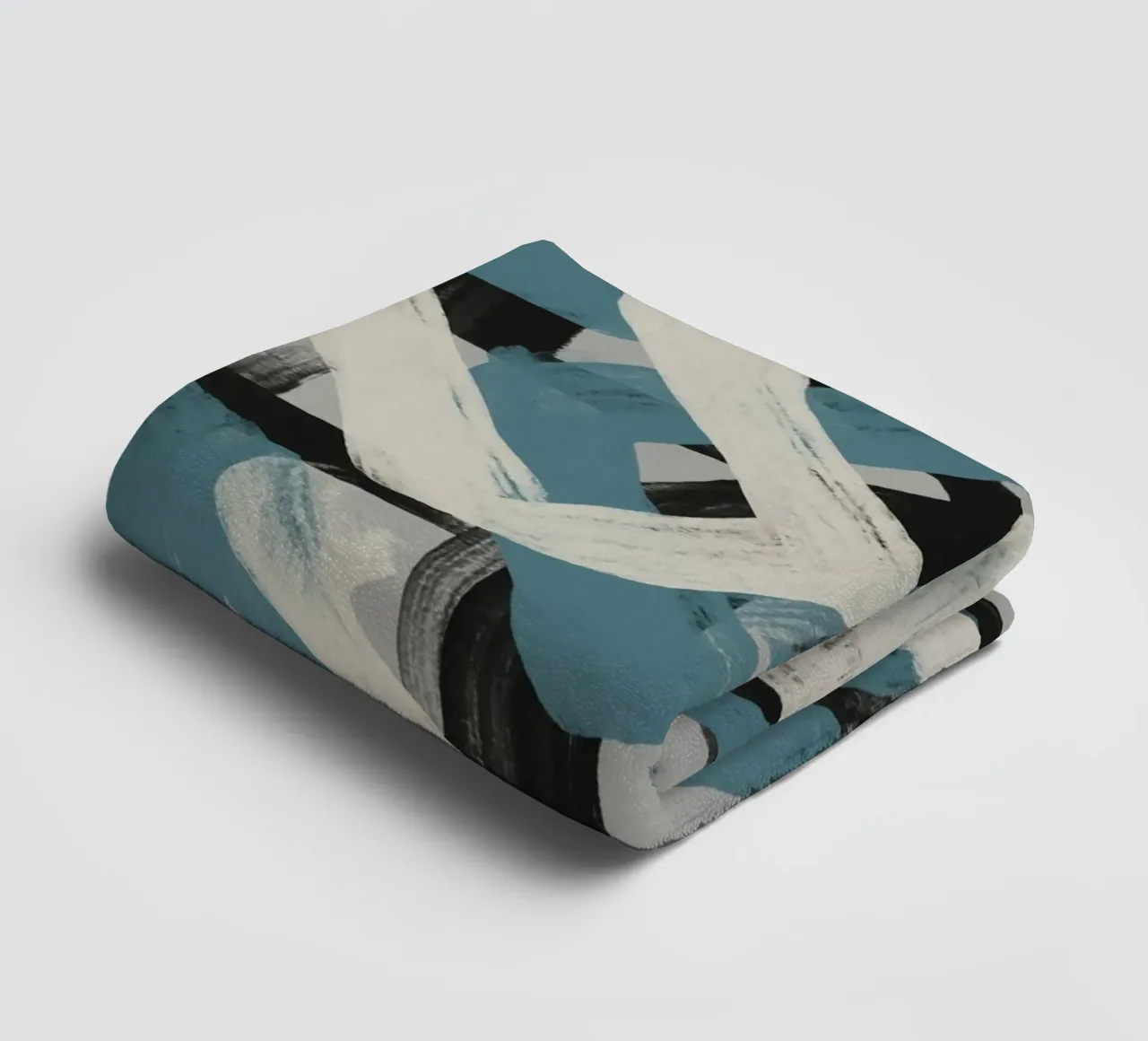 Astratto a pennello secco in grigio e blu Little Dean by Little De asciugamano da bagno da Little Dean