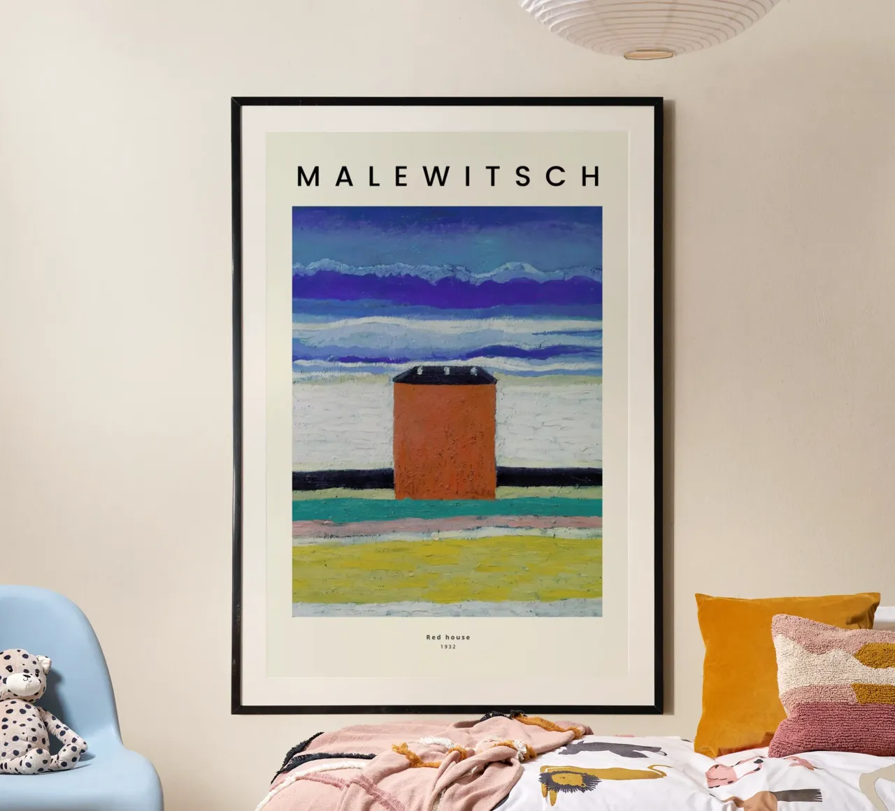 Malewitsch - Red House poster con telaio in plastica da ARTOTHEK