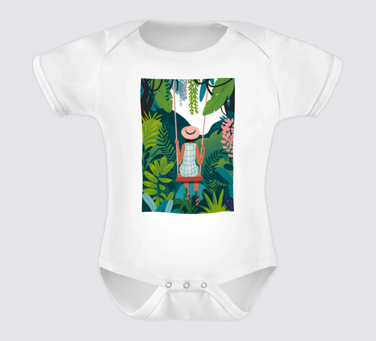 Jungle Swing Reverie body neonato maniche corte da Fine Sanctuary