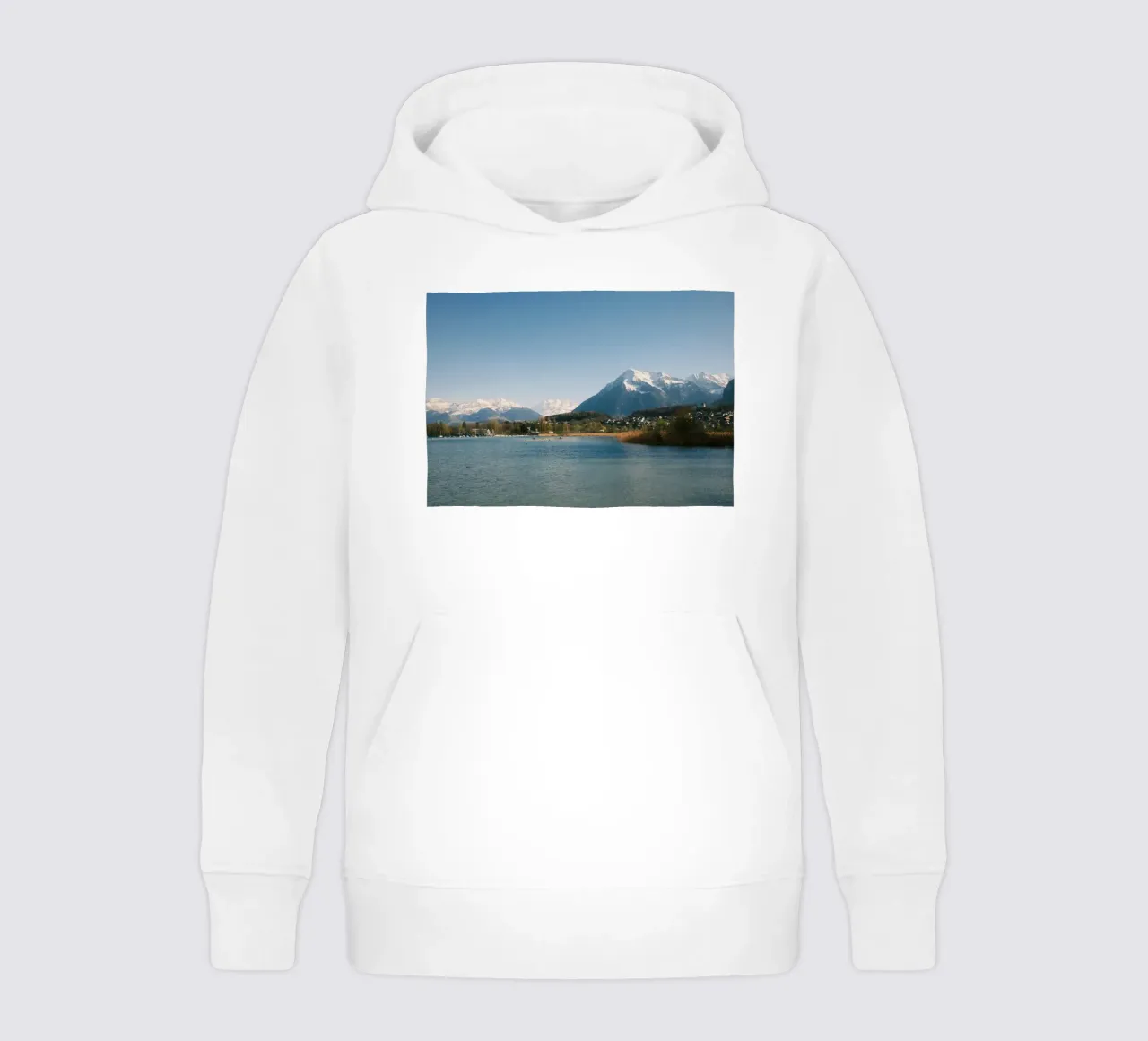 Spring Calm at the Foot of the Niesen felpa bambino con cappuccio da FujiSwiss