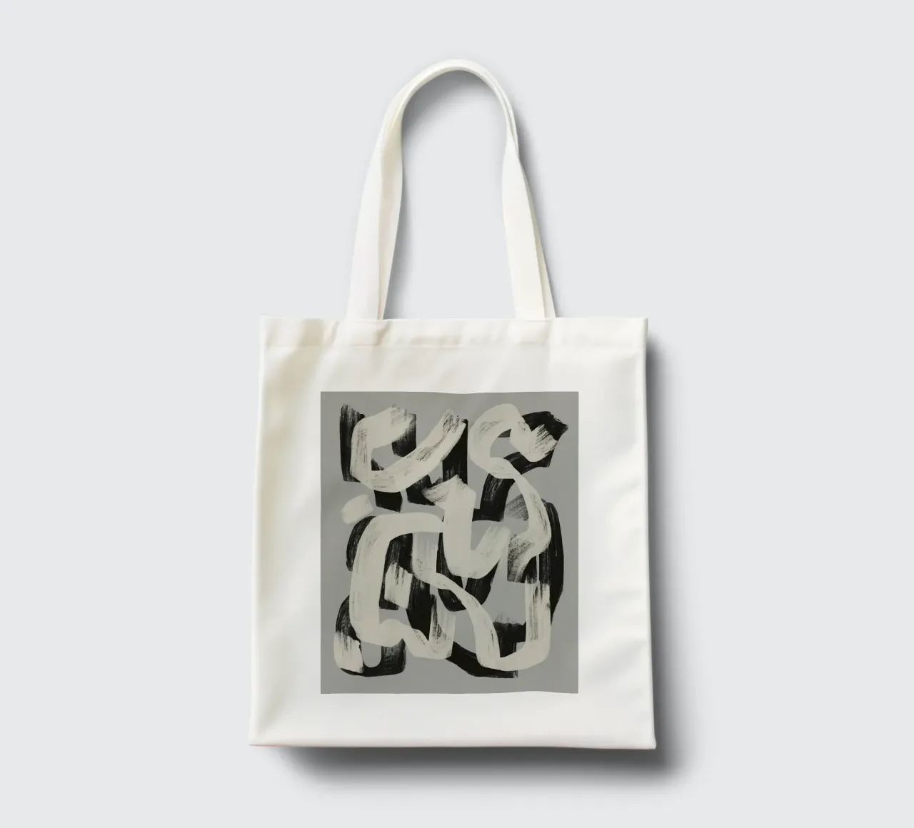 Pennello asciutto astratto in bianco e nero borsa in juta da Little Dean