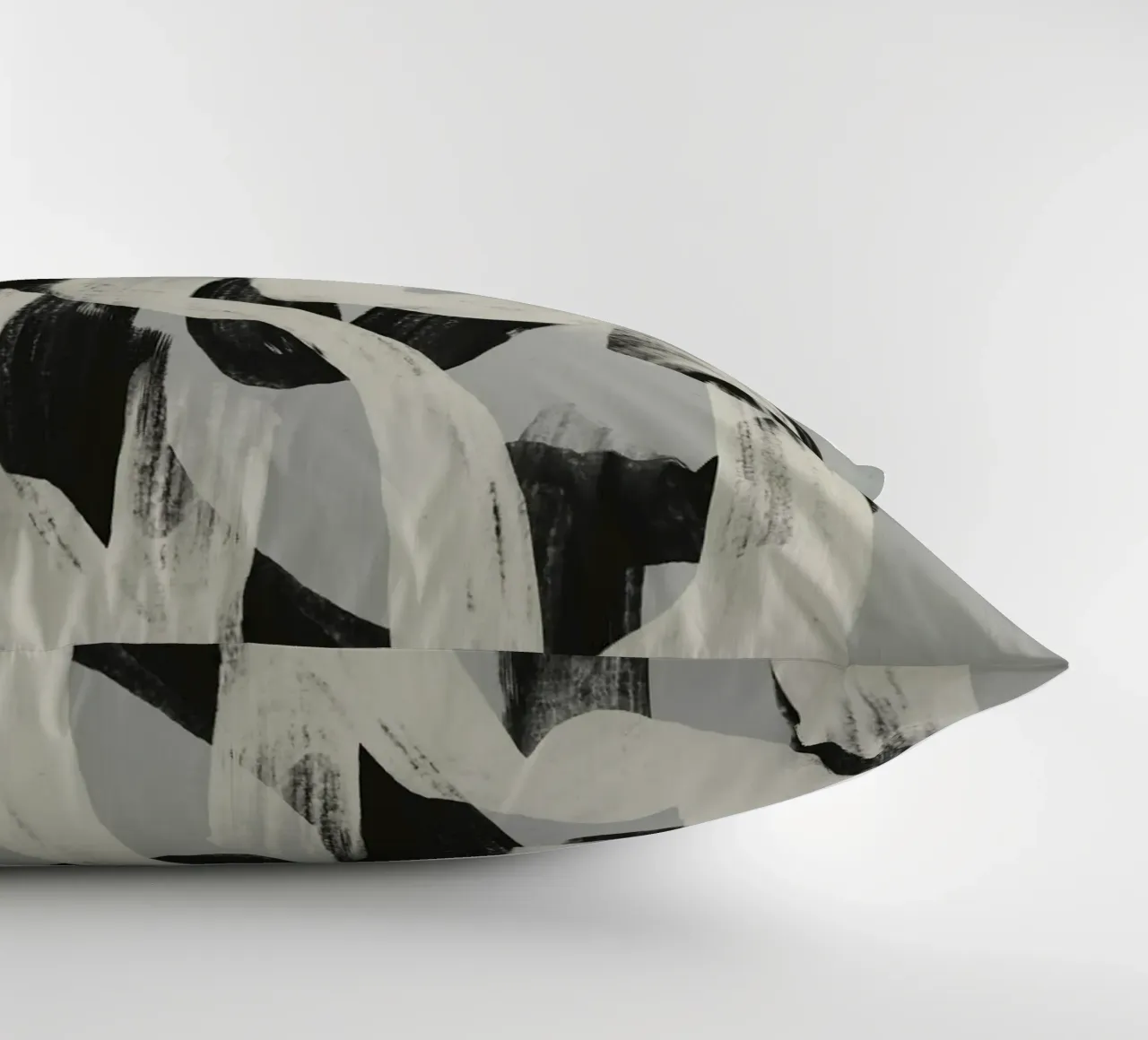 Pennello asciutto astratto in bianco e nero cuscino da Little Dean