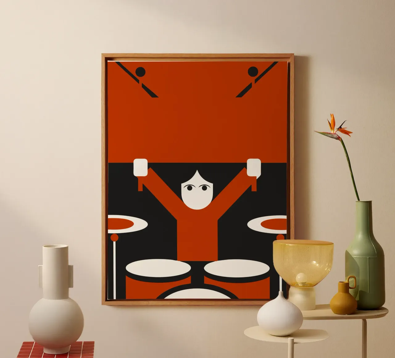 Drummer canvas met Baklijst van LOOK DIFFERENT