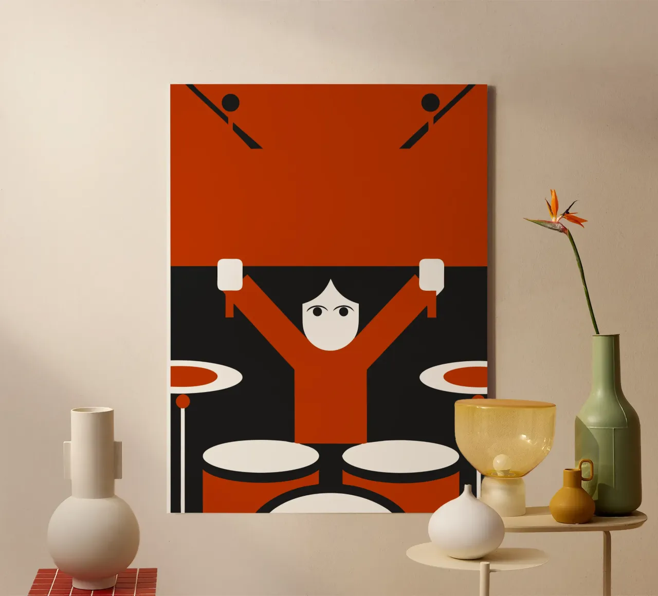 Drummer canvas met Baklijst van LOOK DIFFERENT