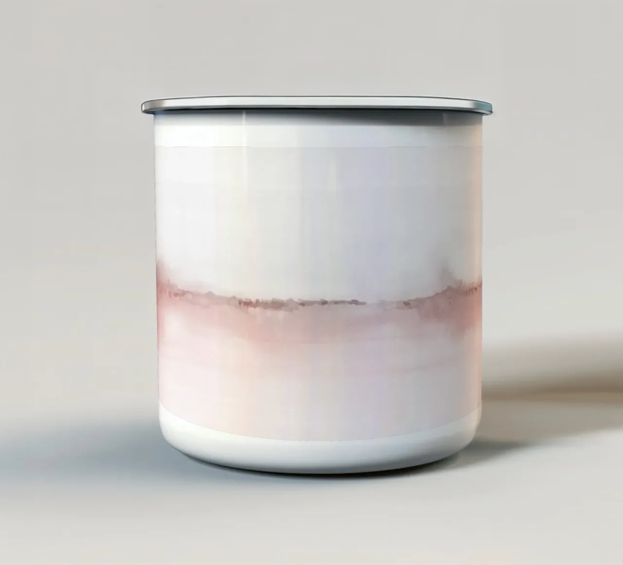 Paesaggio minimalista rosa e grigio tazza in smalto da NouveauPrints