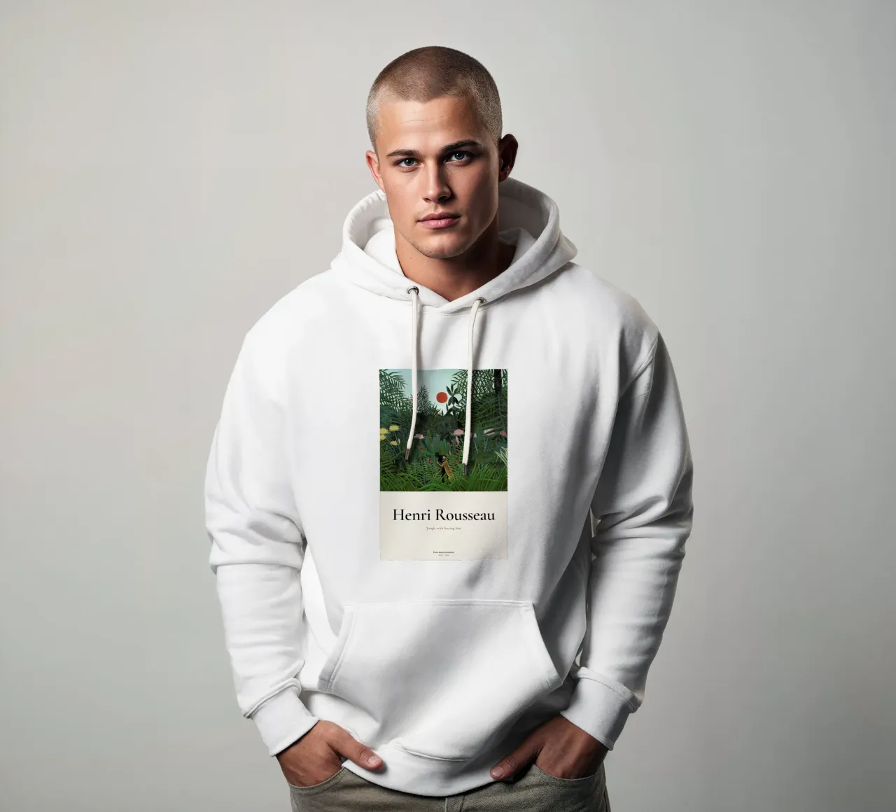 Rousseau - Jungle with Setting Sun felpa con cappuccio da ARTOTHEK