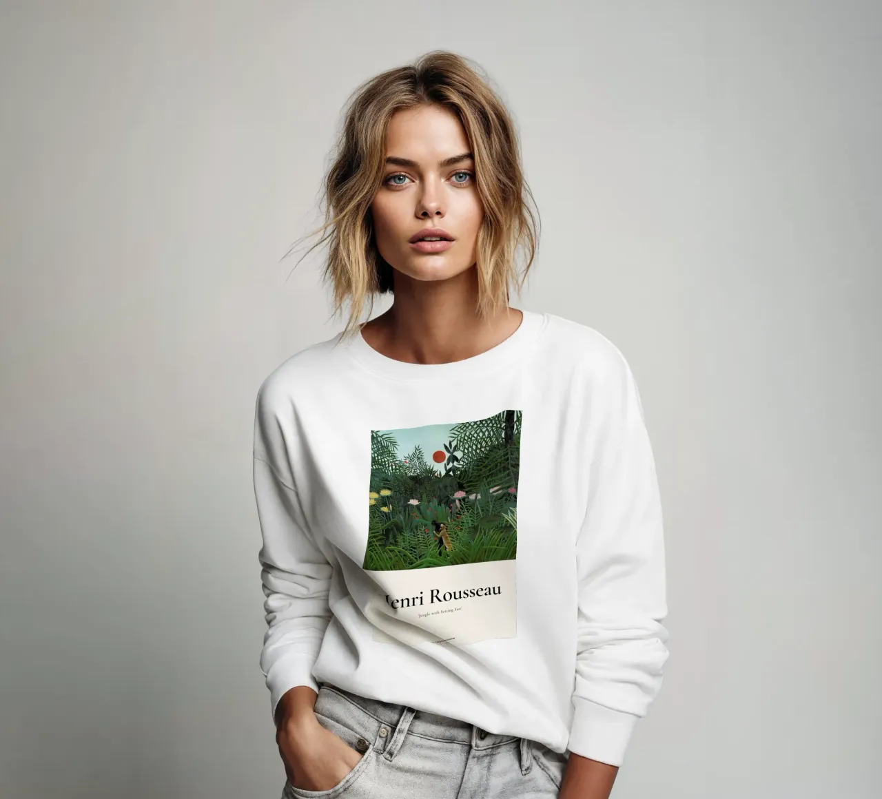 Rousseau - Jungle with Setting Sun felpa da ARTOTHEK