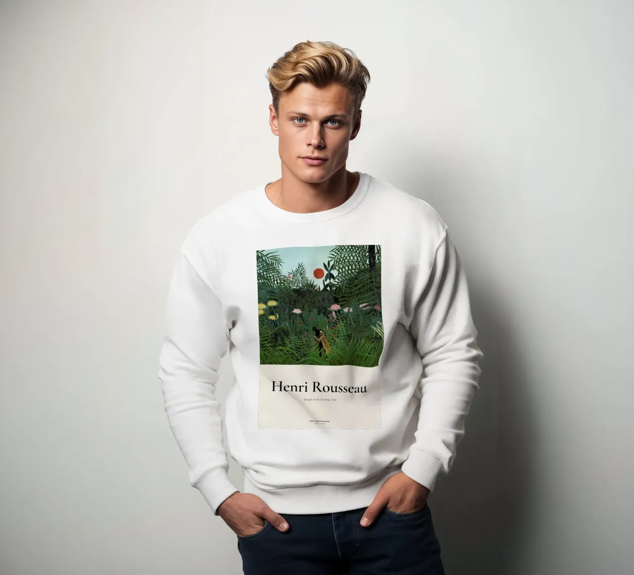Rousseau - Jungle with Setting Sun felpa da ARTOTHEK