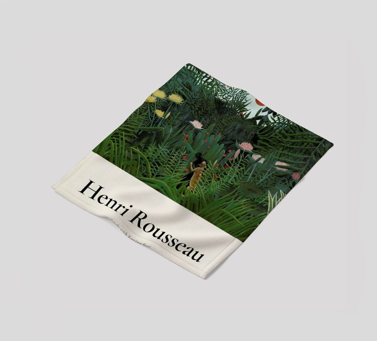 Rousseau - Jungle with Setting Sun fleece blanket by ARTOTHEK