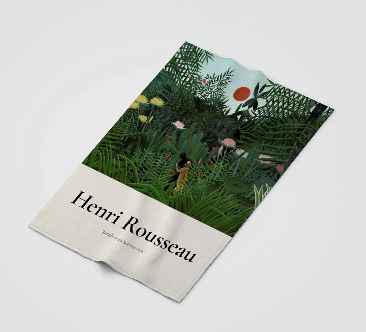 Rousseau - Jungle with Setting Sun fleece blanket by ARTOTHEK