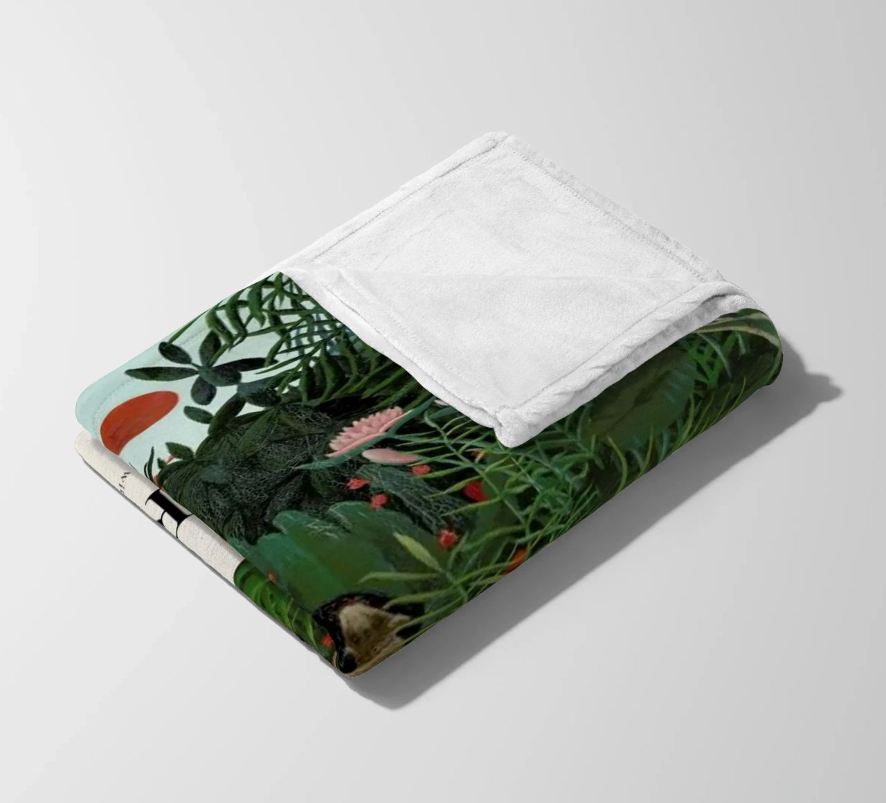 Rousseau - Jungle with Setting Sun fleece blanket by ARTOTHEK