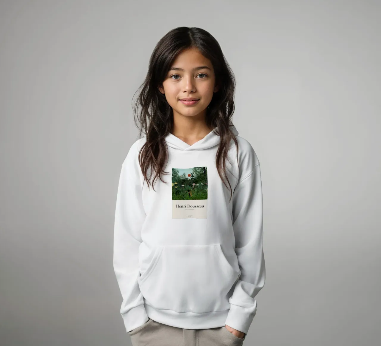 Rousseau - Jungle with Setting Sun felpa bambino con cappuccio da ARTOTHEK