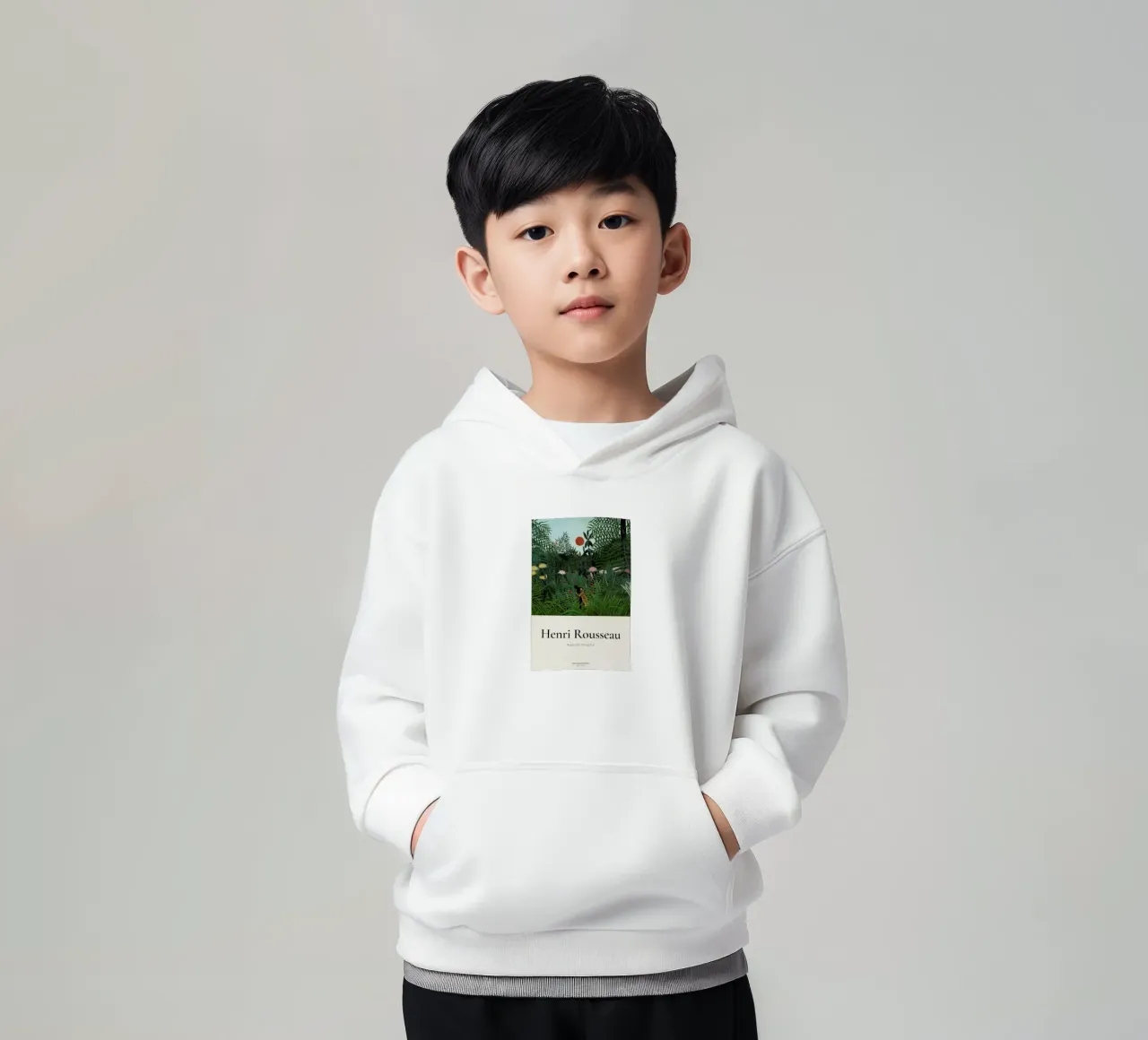 Rousseau - Jungle with Setting Sun felpa bambino con cappuccio da ARTOTHEK