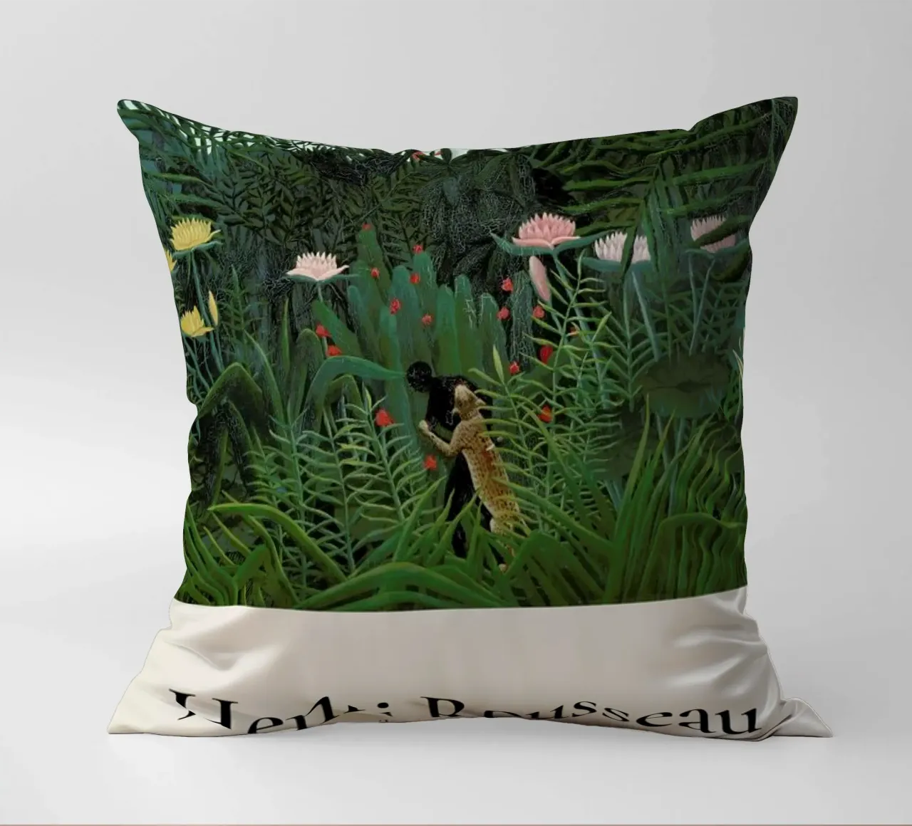 Rousseau - Jungle with Setting Sun cuscino da ARTOTHEK