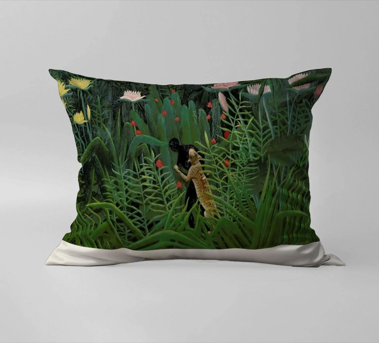 Rousseau - Jungle with Setting Sun decorative cushion by ARTOTHEK