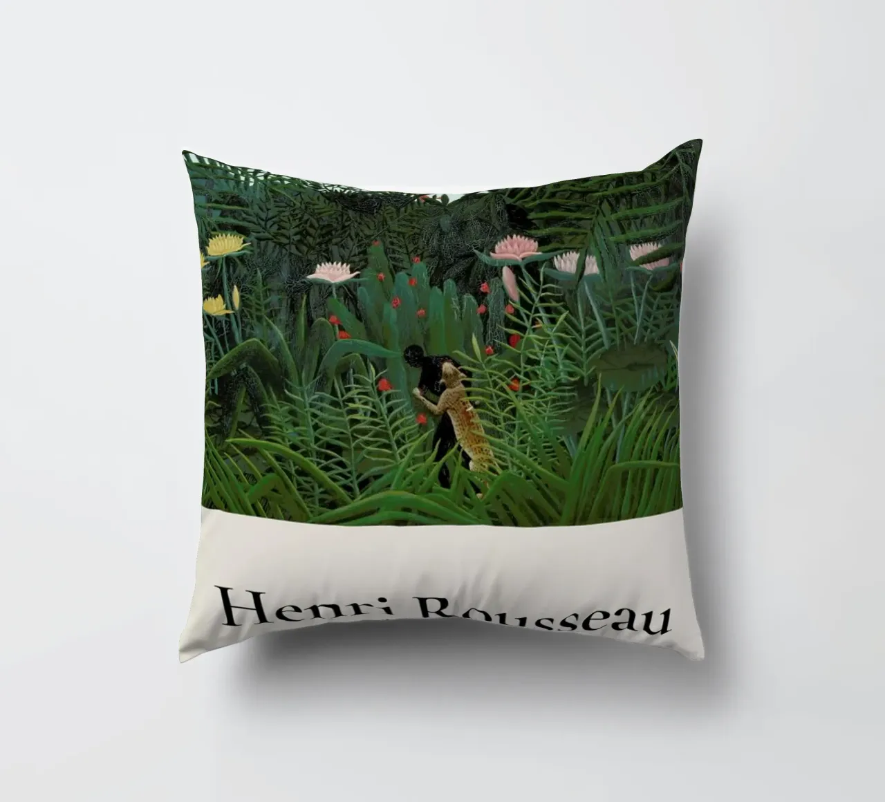 Rousseau - Jungle with Setting Sun cuscino da ARTOTHEK