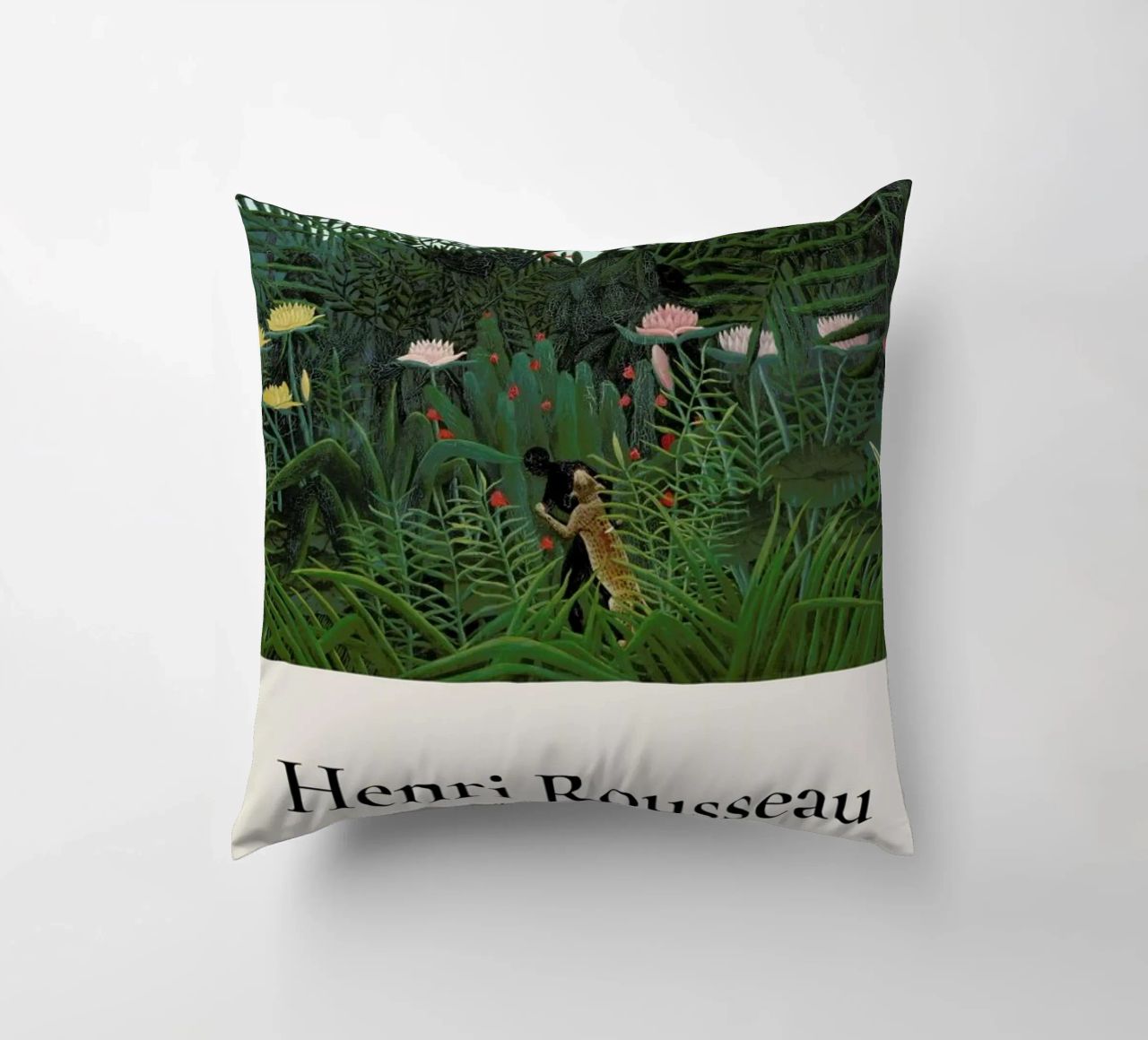 Rousseau - Jungle with Setting Sun decorative cushion by ARTOTHEK