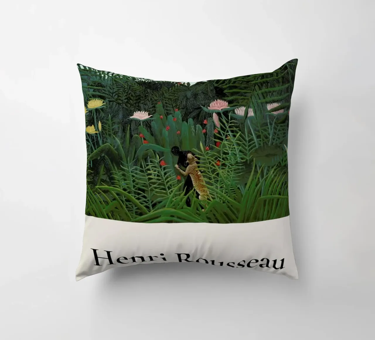 Rousseau - Jungle with Setting Sun cuscino da ARTOTHEK