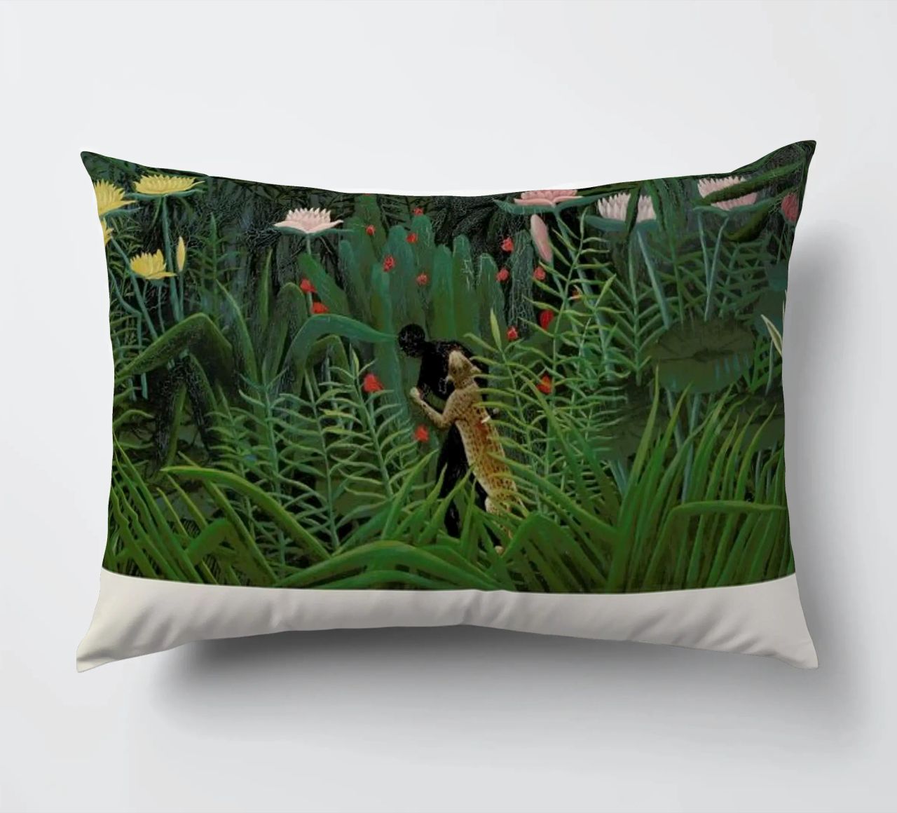 Rousseau - Jungle with Setting Sun decorative cushion by ARTOTHEK