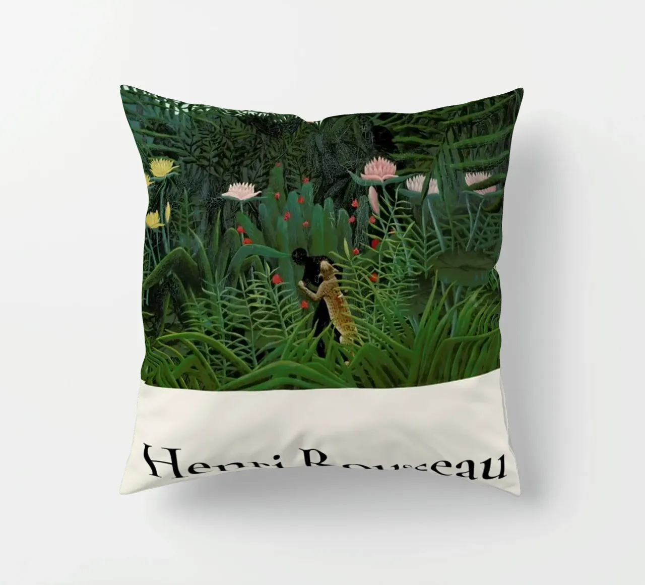 Rousseau - Jungle with Setting Sun cuscino da ARTOTHEK