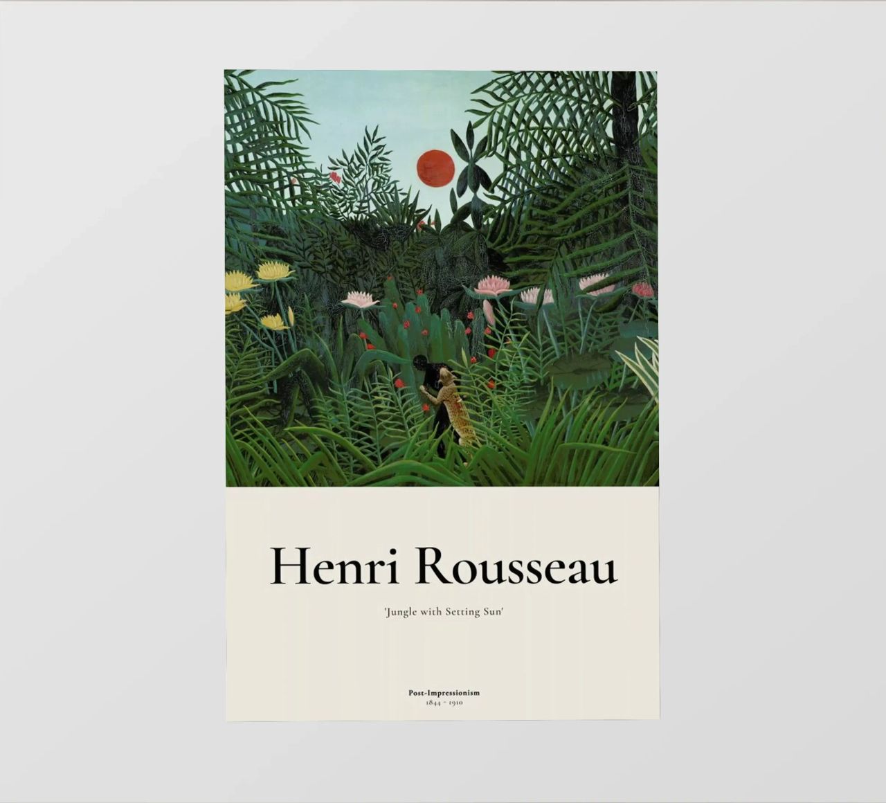 Rousseau - Jungle with Setting Sun telo in pvc da ARTOTHEK
