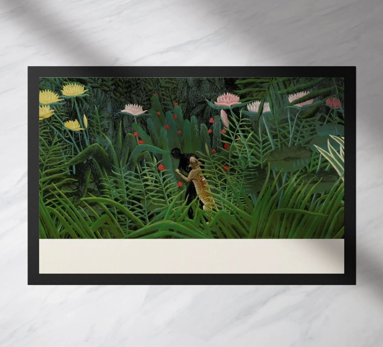Rousseau - Jungle with Setting Sun doormat by ARTOTHEK