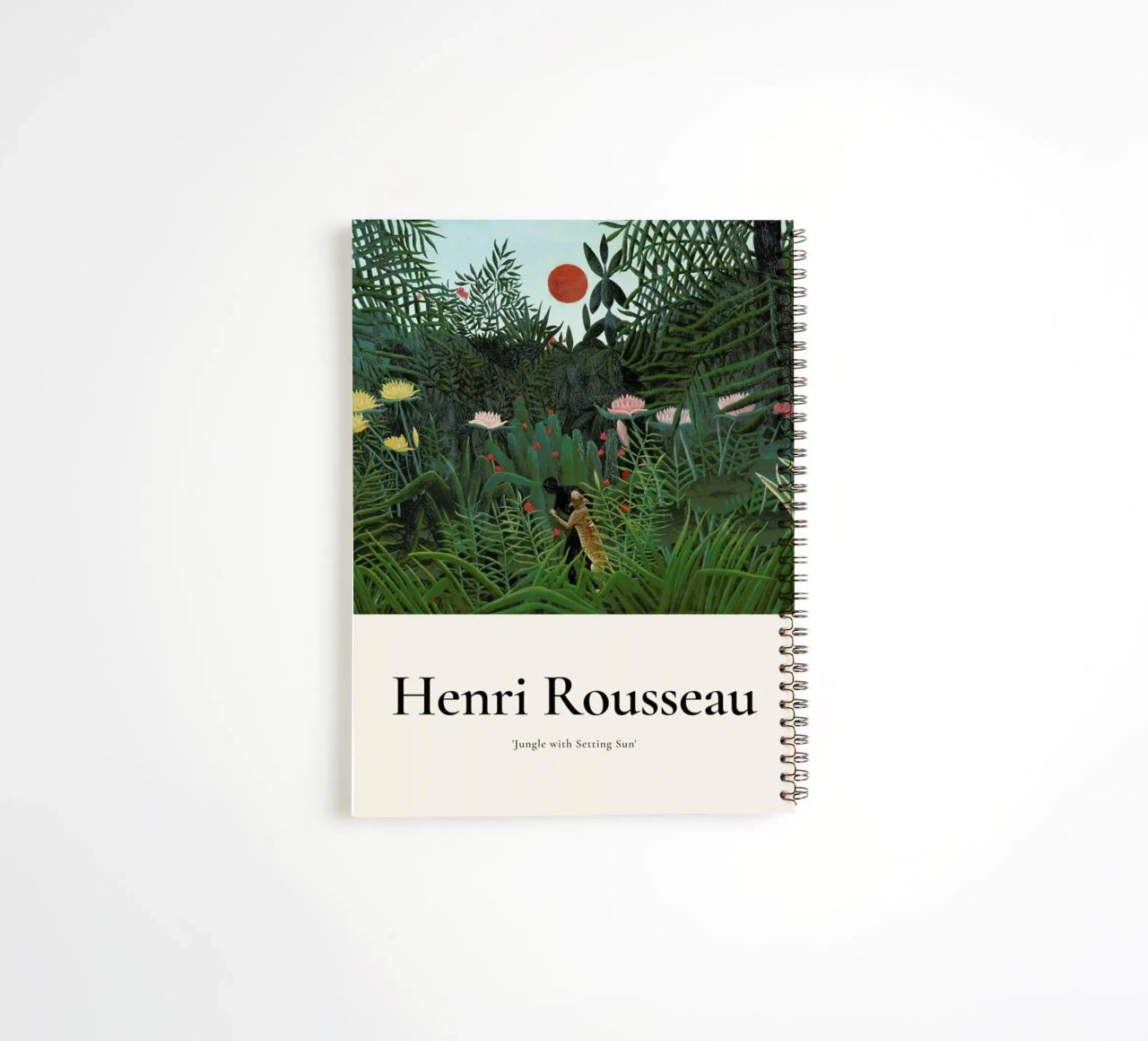 Rousseau - Jungle with Setting Sun spiral notebook by ARTOTHEK