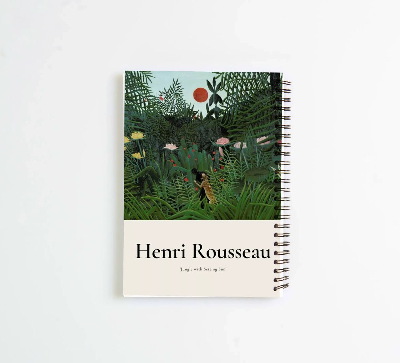 Rousseau - Jungle with Setting Sun spiral notebook by ARTOTHEK