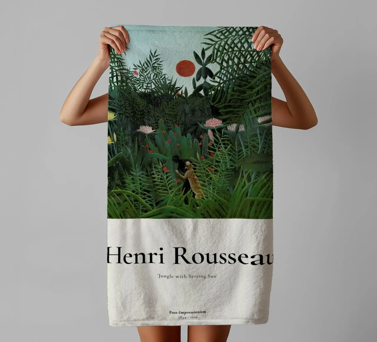 Rousseau - Jungle with Setting Sun Handtuch von ARTOTHEK