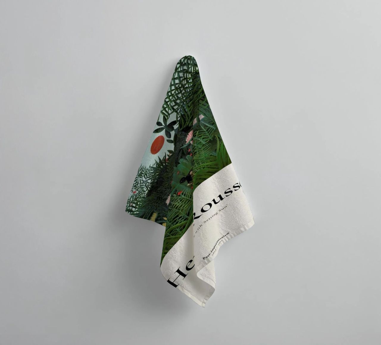 Rousseau - Jungle with Setting Sun towel by ARTOTHEK
