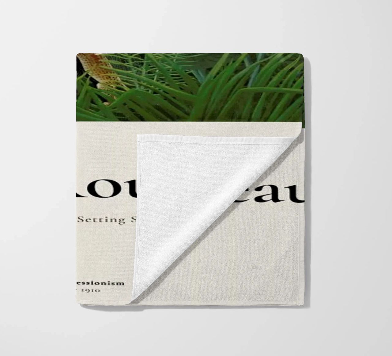 Rousseau - Jungle with Setting Sun beach towel by ARTOTHEK