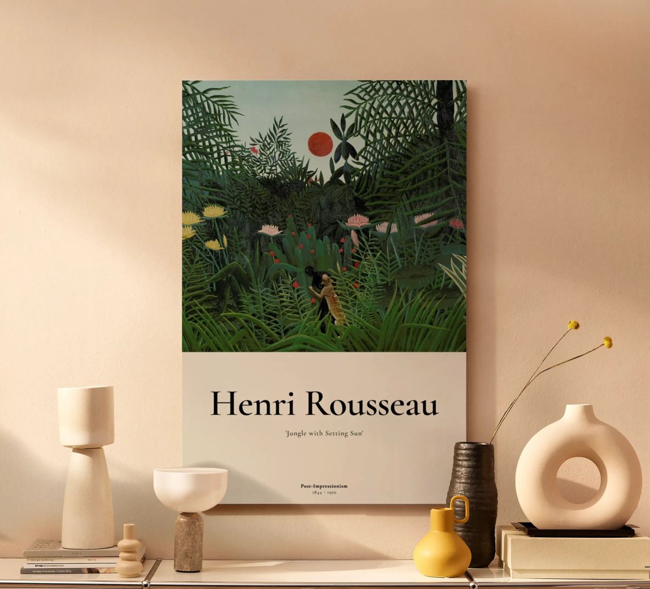 Rousseau - Jungle with Setting Sun alluminio dibond da ARTOTHEK