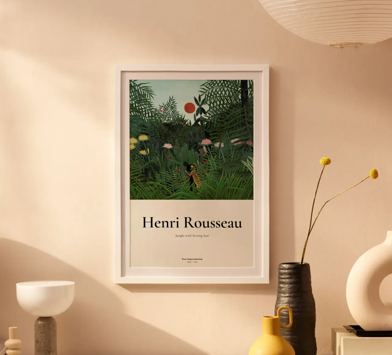 Rousseau - Jungle with Setting Sun carta hahnemühle da ARTOTHEK