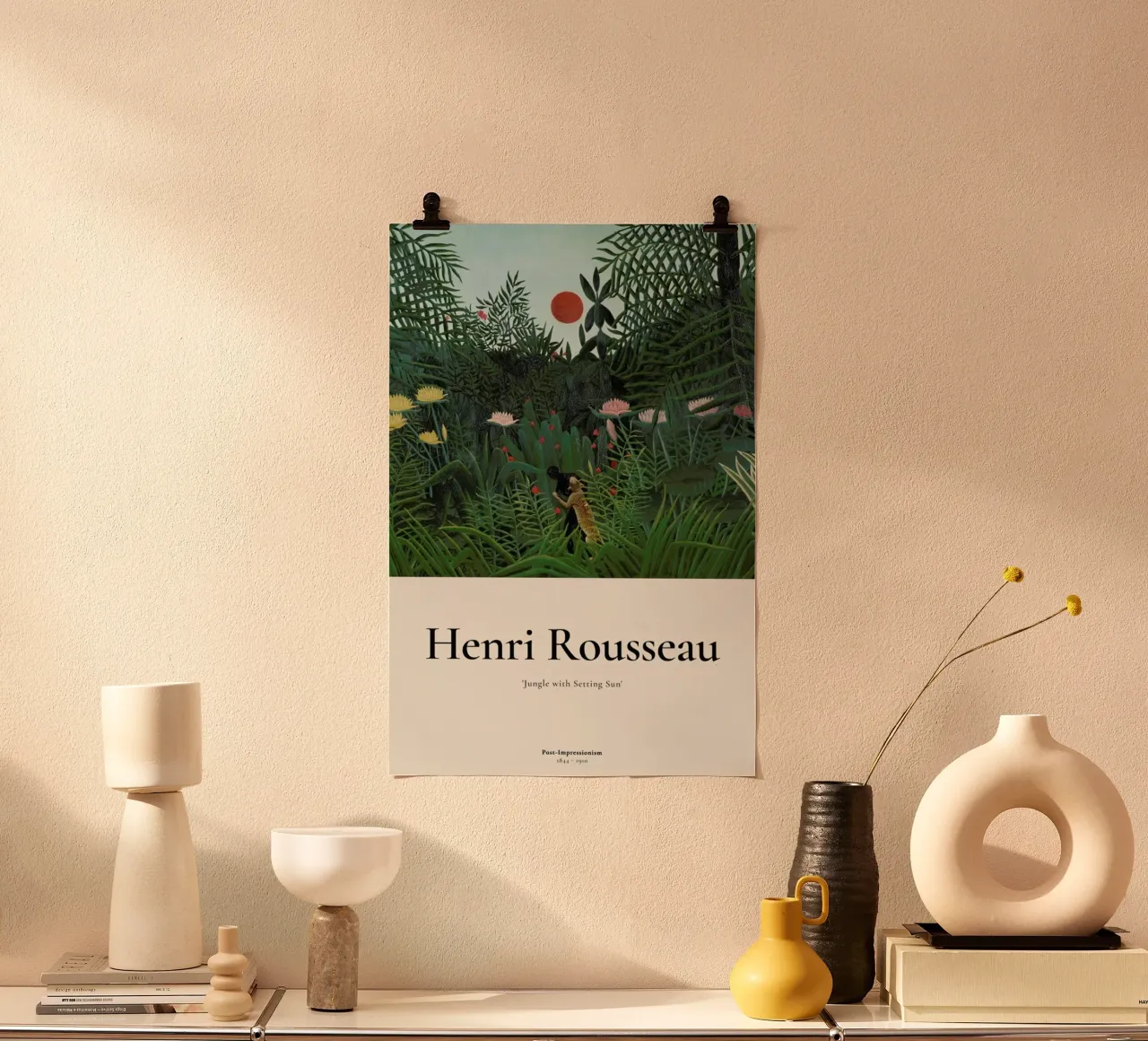 Rousseau - Jungle with Setting Sun carta hahnemühle da ARTOTHEK